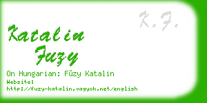 katalin fuzy business card